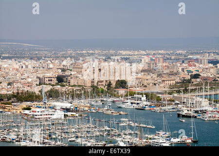 Il porto di Palma de Mallorca, Spagna. - Vista aerea Foto Stock