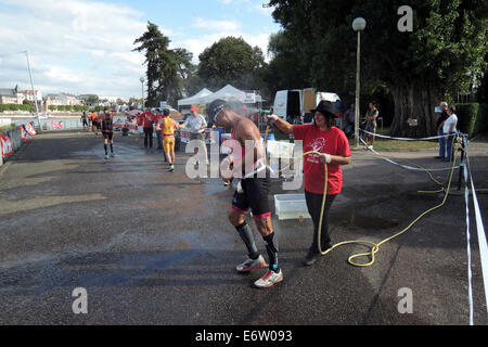 La Vichy a lunga distanza gara di triathlon (Allier-France ). Triathlon longue distanza de tipo ironman (Allier-France ) Foto Stock