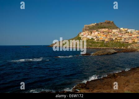 Vista a Castel Sardo in Sardegna in Italia Foto Stock