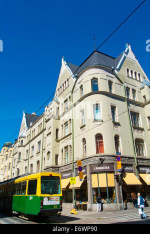 Fredrikinkatu street, Punavuori distretto, Helsinki, Finlandia, Europa Foto Stock