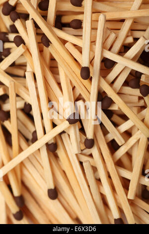 Cumulo di corrispondenze. Profondità di campo. Primo piano. Foto Stock