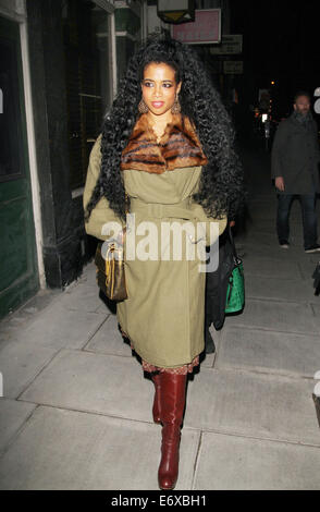 Kelis lascia il kings Head Pub di Hackney dove lei ha ospitato una festa per celebrare il rilascio del suo nuovo album "alimentare" con: Kelis Rogers dove: Londra, Regno Unito quando: 25 Feb 2014 Foto Stock