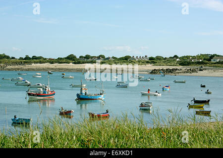 British Isole del Canale. Guernsey. Havre Grand Bay da Rousse. Foto Stock