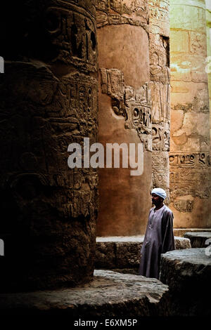 Tempio guardia in Hypostyle hall del Tempio di Karnak Luxor Egitto, Africa Foto Stock