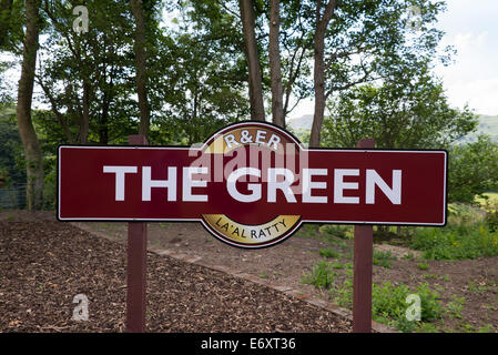 La stazione verde, Ravenglass & Eskdale Steam Railway, Cumbria, Inghilterra, Regno Unito. Foto Stock