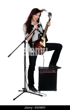 Musicista femmina Foto Stock