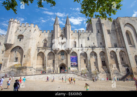 Palais des Papes, il Palazzo dei Papi di Avignone, Provenza, Francia Foto Stock