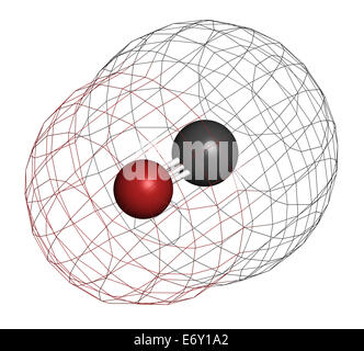 Monossido di carbonio (CO) gas tossici molecola. Avvelenamento da monossido di carbonio si verifica di frequente a causa di un malfunzionamento di combustibile-burning home app Foto Stock