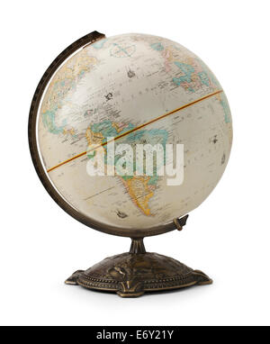 Mondo grande globo isolato su sfondo bianco. Foto Stock