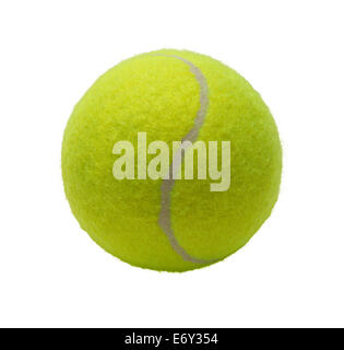 Green palla da tennis isolati su sfondo bianco. Foto Stock