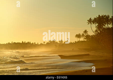 Spiaggia deserta nel tardo pomeriggio, Turtle Bay a est di Tangalle, Sud Sri Lanka Asia del Sud Foto Stock