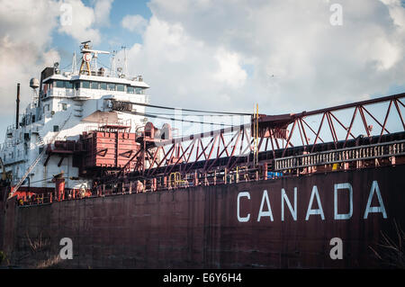 Grandi Laghi freighter vicino Niagara sul lago, Canada. Foto Stock