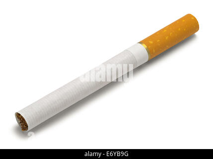 Singola sigaretta nuovi isolati su sfondo bianco. Foto Stock