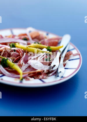 Tagliate a fettine sottili Paletilla,prosciutto spagnolo Foto Stock