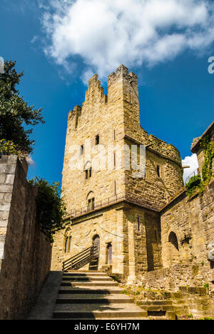 Carcassonne all'interno della porta Narbonense Foto Stock