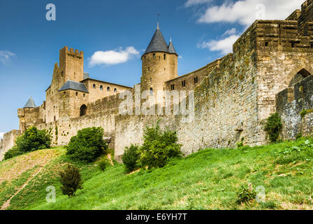 Carcassonne Aude gate Foto Stock