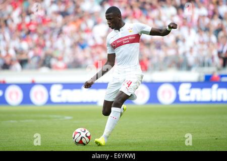 Stuttgart, Germania. Il 30 agosto, 2014. Stuttgart, Antonio Ruediger in azione durante la Bundesliga partita di calcio tra VfB Stoccarda e 1. FC Colonia a Mercedes-Benz Arena a Stoccarda, Germania, 30 agosto 2014. Foto: Sebastian Kahnert/dpa/Alamy Live News Foto Stock