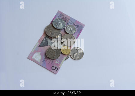 Allentato cambiare valuta australiana denaro Foto Stock