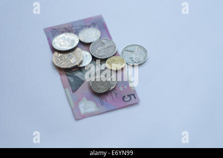 Allentato cambiare valuta australiana denaro Foto Stock