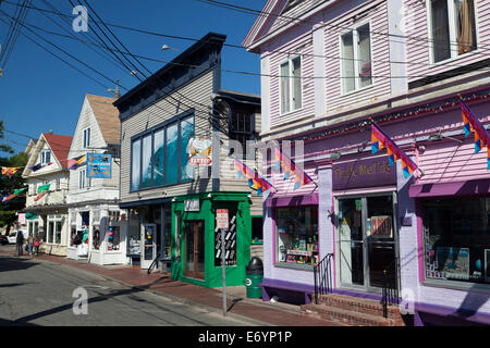 Strada commerciale a Provincetown Cape Cod Massachusetts USA Foto Stock