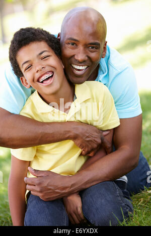 Padre e figlio ritratto Foto Stock