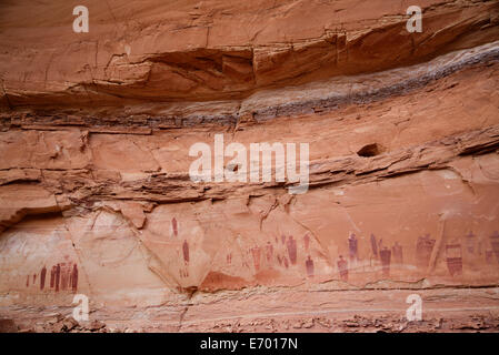 Stati Uniti d'America, il Parco Nazionale di Canyonlands, Horseshoe Canyon, Grande Galleria il pittogramma pannello, barriera stile Canyon Foto Stock