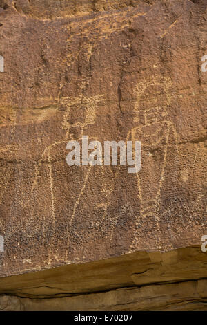 Stati Uniti d'America, Utah, Dinosaur National Monument, McKee molla petroglifi stile di Fremont, ANNUNCIO 700 - ANNUNCIO 1200 Foto Stock