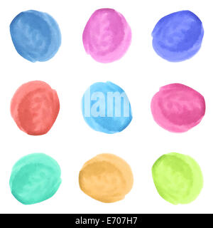 Set di diverso colore eyeliner. Illustrazione ad acquerello realizzati nel vettore. Foto Stock