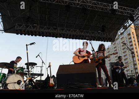 Virginia Beach, Virginia, Stati Uniti d'America. Il 30 agosto, 2014. 'Striking corrisponda all' esegue in Virginia Beach durante l'American Music Festival. © Jeff Moore/ZUMA filo/ZUMAPRESS.com/Alamy Live News Foto Stock