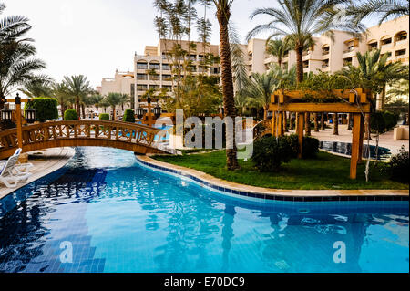 Aqaba Giordania è la sola città costiera. Vista dall'Hotel Intercontinental. Foto Stock