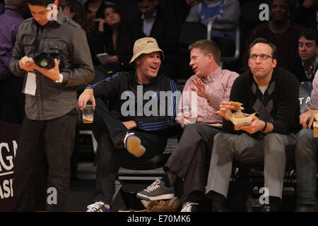 Venerdì 28 Febbraio, 2014; celebrità presso i Lakers gioco. I Los Angeles Lakers sconfitti i Sacramento Kings mediante il punteggio finale di 126-122 a Staples Center in downtown Los Angeles, CA. Dotato di: Will Ferrell dove: Los Angeles, California, Regno Stat Foto Stock