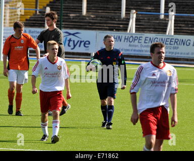 Il sud della Scozia League Heston Rovers 0 Wigtown e Bladnock 1 Palmerston Park Dumfries Sabato 30 Agosto 2014 Foto Stock