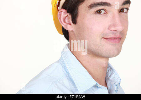 Giovane maschio builder Foto Stock