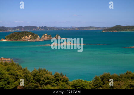 Vista della baia delle isole nella regione di Northland, Isola del nord, Nuova Zelanda. Foto Stock