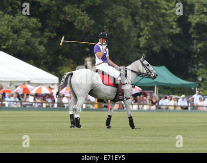 Il principe William, il Duca di Cambridge gioca in una carità polo torneo a Cirencester Polo Club, Cirencester. Foto Stock