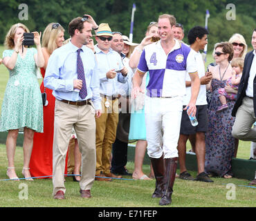 Il principe William, il Duca di Cambridge gioca in una carità polo torneo a Cirencester Polo Club, Cirencester. Foto Stock