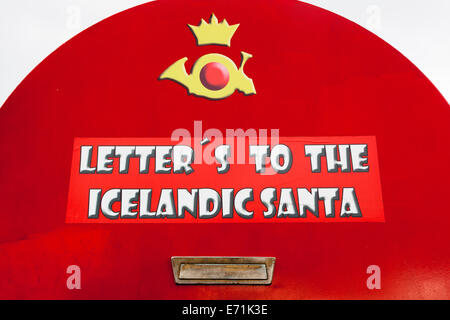 Lettere all'islandese Santa casella postale, Reykjavik, Islanda Foto Stock