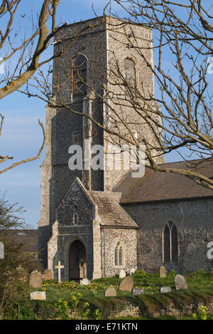 Chiesa di San Giovanni Evangelista. Waxham. Il XIV secolo. Sea Palling. North Norfolk. In Inghilterra. Regno Unito. Foto Stock