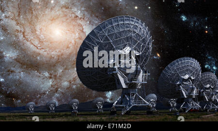 Il VLA - molto grande Array - Radio Telescope in Socorro, Nuovo Messico Foto Stock