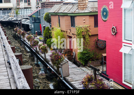 Il galleggiante home comunità su Granville Island, Vancouver, Canada Foto Stock