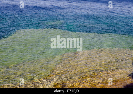 Rock e acqua chiara a Riva del Georgian Bay Ontario Foto Stock