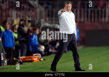 Praga, Repubblica Ceca. 3 Sep, 2014. Repubblica ceca allenatore Pavel Vrba è visto durante il soccer amichevole Repubblica Ceca vs USA a Praga Repubblica Ceca, 3 settembre 2014. © Michal Kamaryt/CTK foto/Alamy Live News Foto Stock