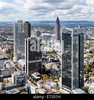 Grattacieli con Trianon, Sparkasse, FBC Frankfurt Office Center edifici, Fiera torre, Messeturm Foto Stock