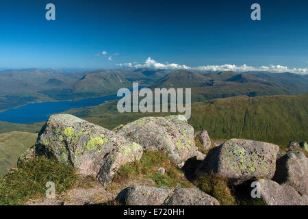 Loch Etive e Glen Etive dal Munro di Ben Cruachan, Argyll & Bute Foto Stock