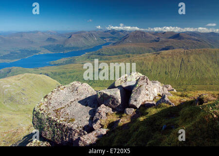 Loch Etive e Glen Etive dal Munro di Ben Cruachan, Argyll & Bute Foto Stock