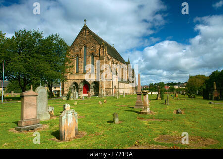 Govan vecchia chiesa parrocchiale, noto anche come Govan vecchio Kirk, seduta sulle sponde del fiume Clyde, Govan Glasgow Foto Stock
