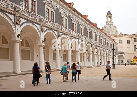 Stallhof cortile del castello a Dresda in Sassonia, Germania, Europa Foto Stock