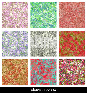 Set di texture in marmo sfondi abstract sfondo decorativo Foto Stock