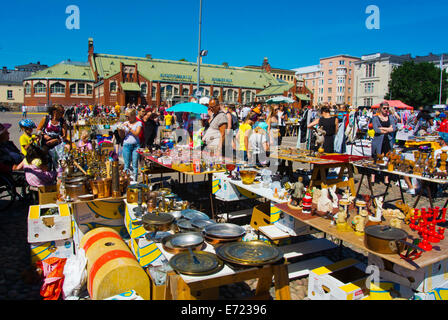 Mercato delle pulci, Hietalahden tori, Hietalahti piazza del mercato, Helsinki, Finlandia, Europa Foto Stock