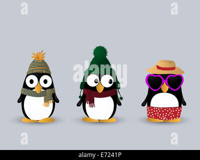 Carino piccolo pinguino i personaggi dei cartoni animati Foto Stock